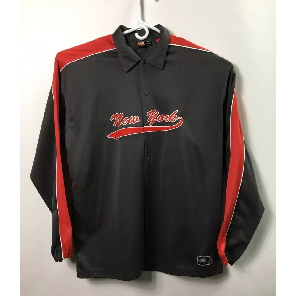 NB‎ Gear New York jersey Shirt 2XL Jacket red black long sleeve StreetWear xxl